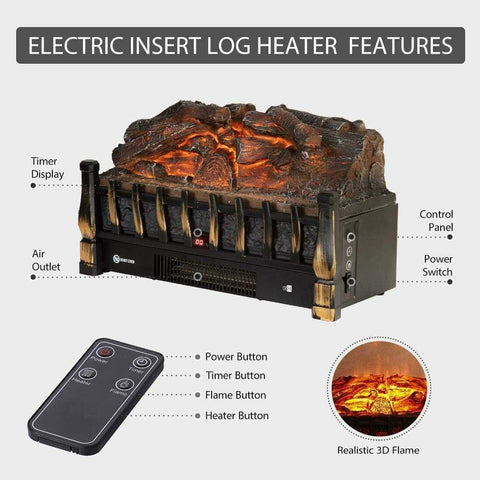 VH 110V Electric Fireplace Insert Log