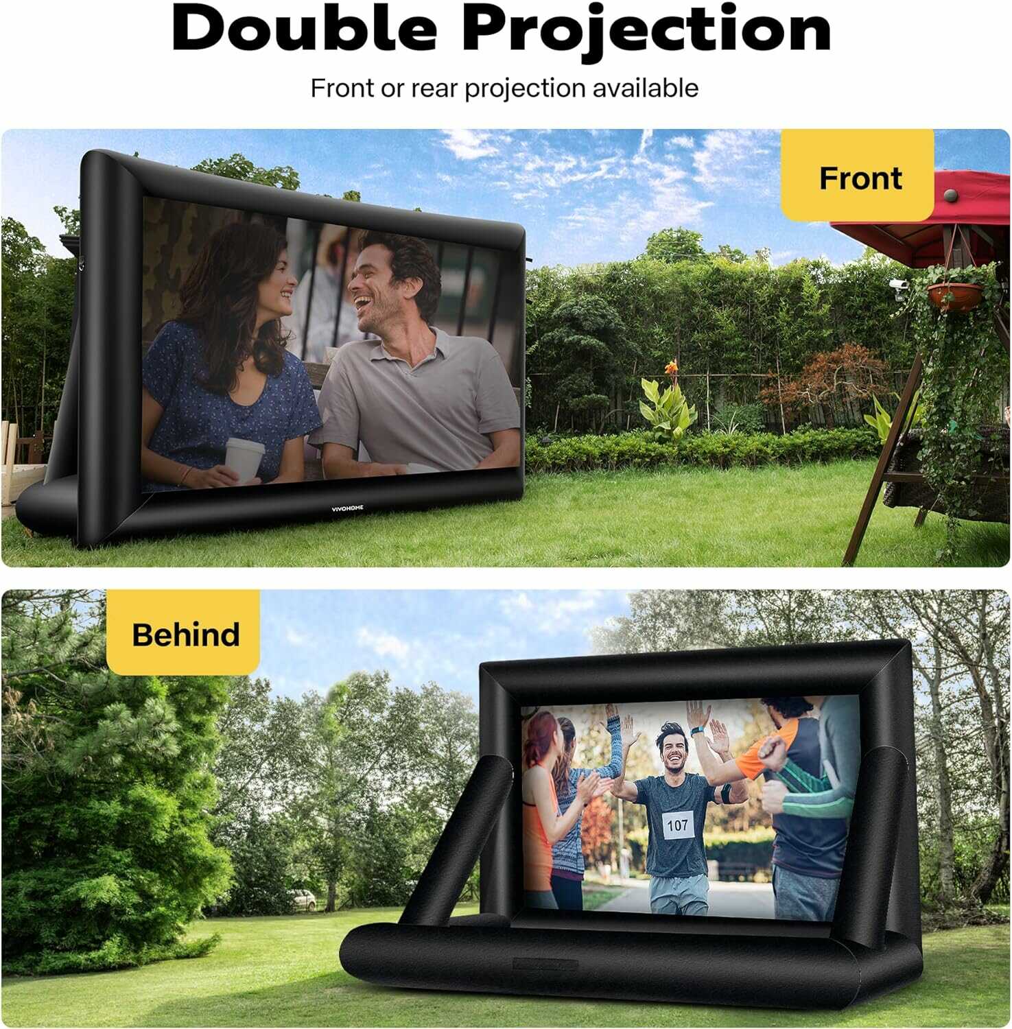 VIVOHOME Inflatable Projector Screen with Air Blower and Carry Bag