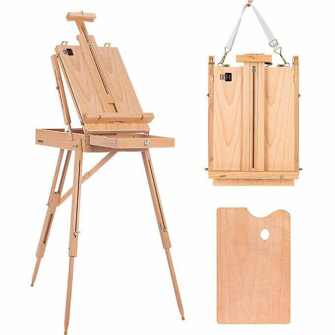 Portable French Easel Stand w Scale Leg Painting Sketching Home Outdoor  Artist