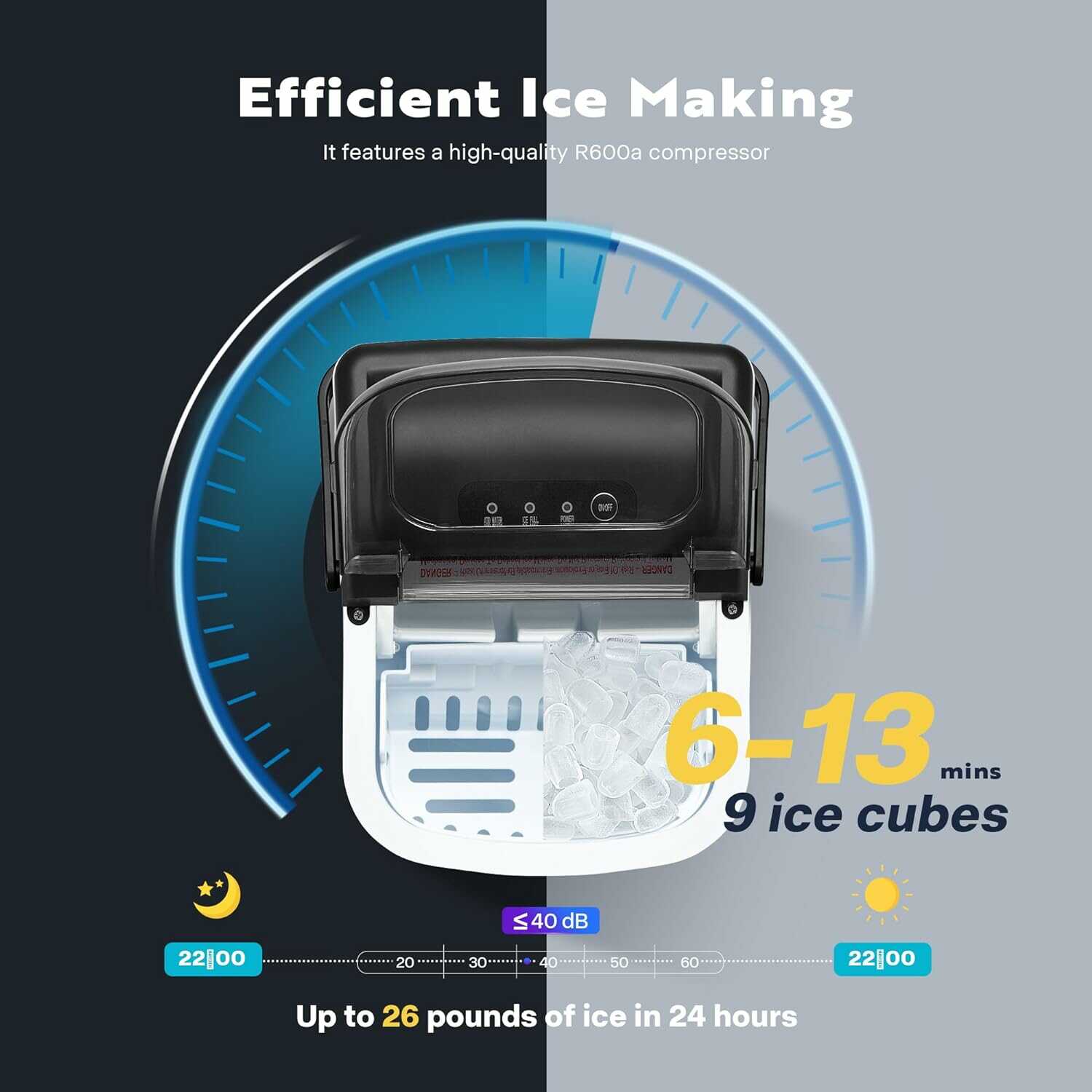 VIVOHOME Countertop Automatic Ice Maker Machine 26lbs/Day