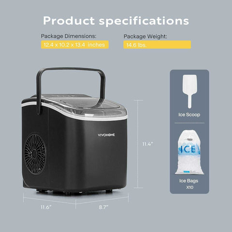 VIVOHOME Countertop Automatic Ice Maker Machine 26lbs/Day