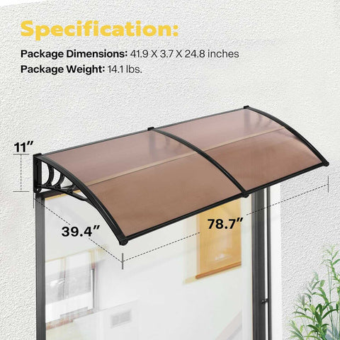 VIVOHOME Polycarbonate Window Door Awning Canopy