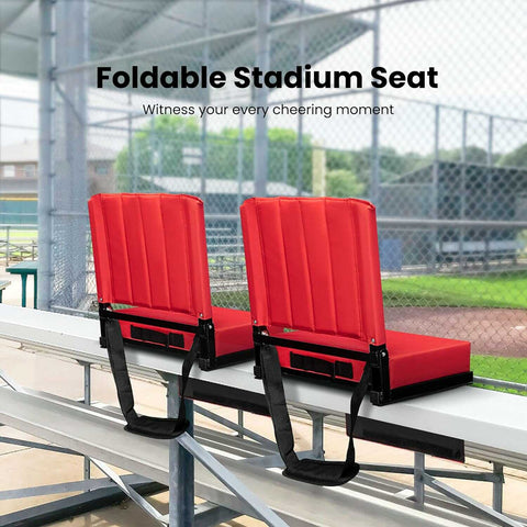 VIVOHOME Portable Stadium Seat for Bleachers with Back Support and Shoulder Strap