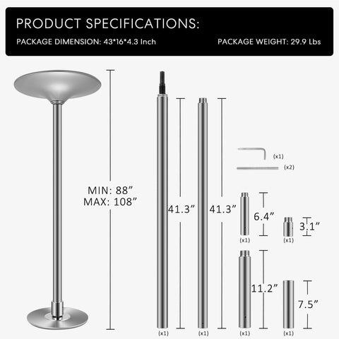 VIVOHOME Professional Spinning Dancing Pole Kit