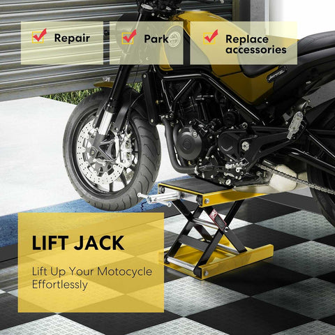 VIVOHOME Motorcycle Lift Scissor Jack Steel Wide Deck 1100Lbs