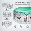  DEStar 8 Panel Foldable Outdoor Backyard Metal Coop Chicken Cage Enclosure Duck Rabbit Cat Crate Playpen Exercise Pen with Weather Proof Cover