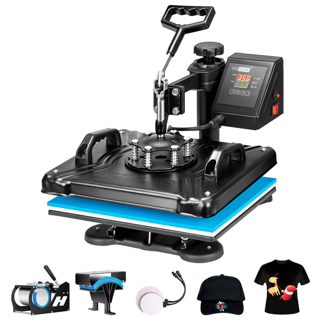 Flawless 8 In 1 Heat Press Machine For T-Shirts, Mugs, Hat