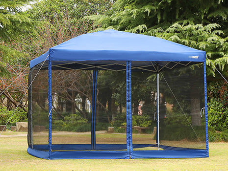 VIVOHOME 8/10ft Outdoor Canopy Screen Party Tent With Mesh Side Walls