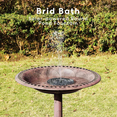 VIVOHOME Bird Bath and Solar Powered Fountain Combo Set