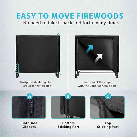 VIVOHOME Firewood Rack with Cover