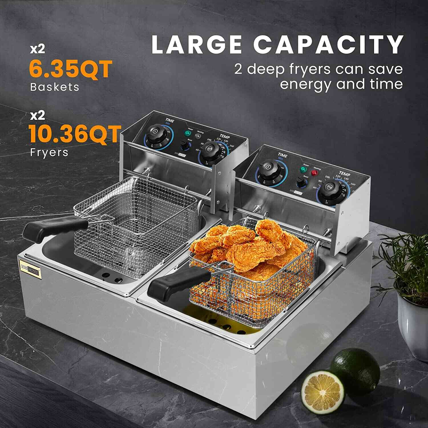 VH 20.7 Qt Commercial Electric Deep Fryer 110V
