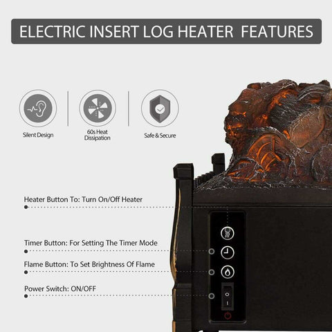 VH 110V Electric Fireplace Insert Log