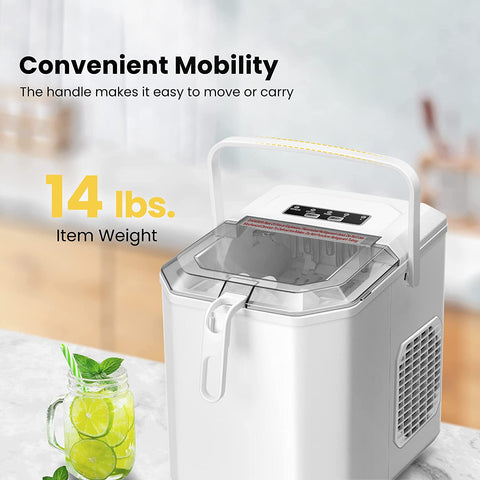 VIVOHOME Ice Cube Maker Machine Portable Countertop with Handle Hand Scoop 10 Ice Bags and Self Cleaning Function 26lbs/Day