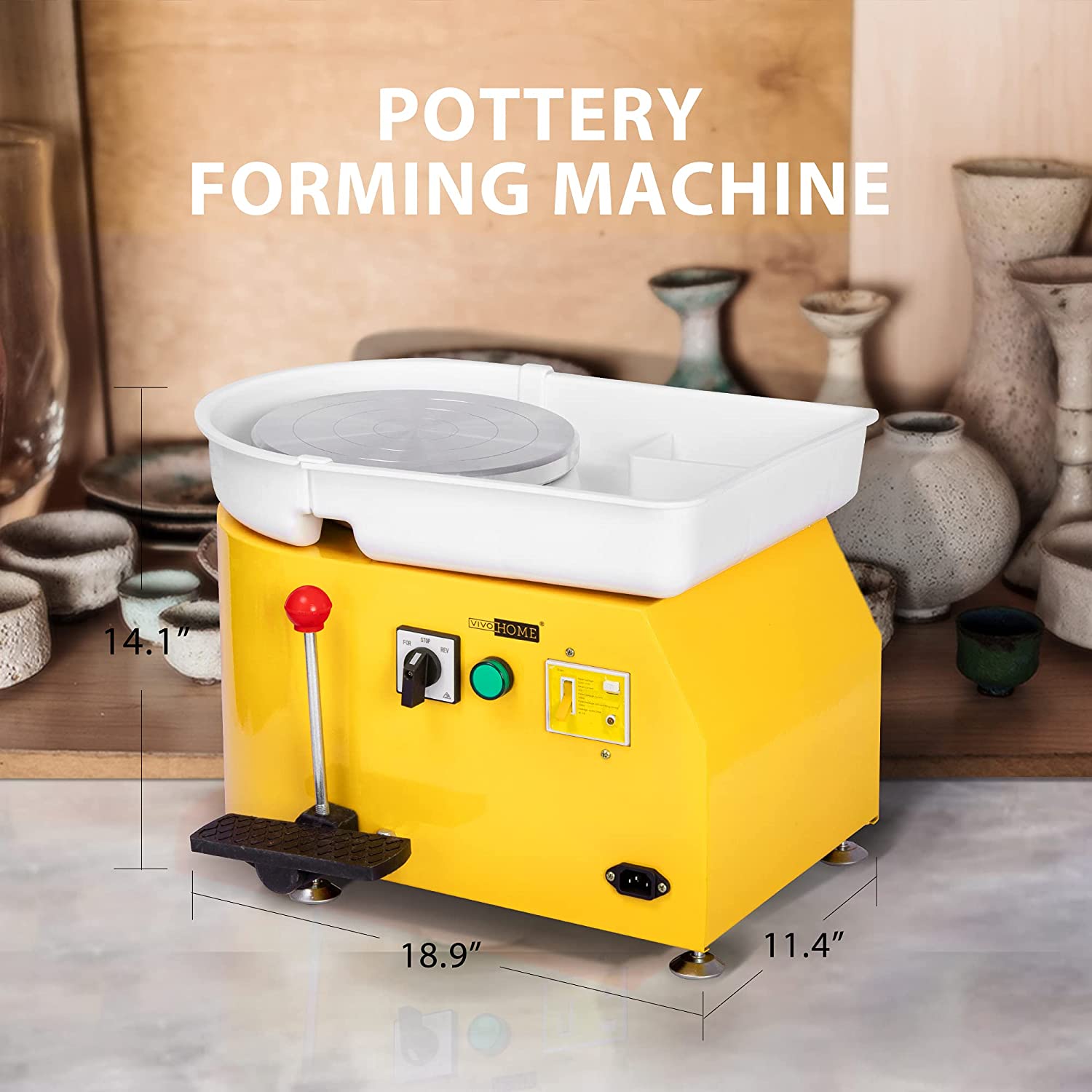 Kitcheniva 24W Mini Electric Pottery Wheel Ceramic Machine DIY Craft