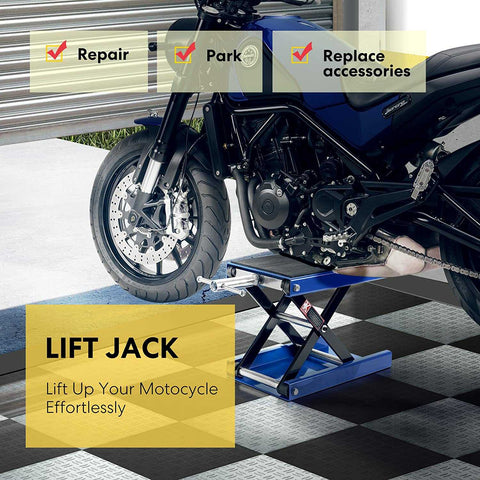 VIVOHOME Steel Motorcycle ATV Scissor Lift Jack with Wide Deck 1100 lbs