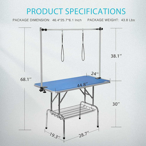 DEStar 45 x 24 Inch Collapsible Pet Grooming Table