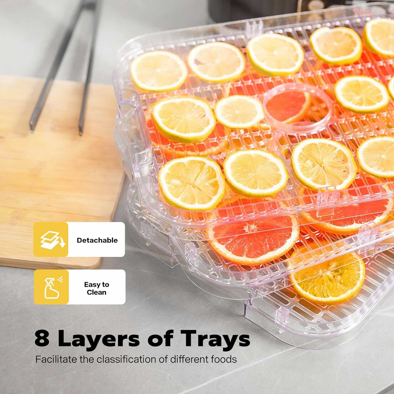 6/8Layers Food Dehydrator Machine Electric Tray Dryer Fruit Vegetable Drying