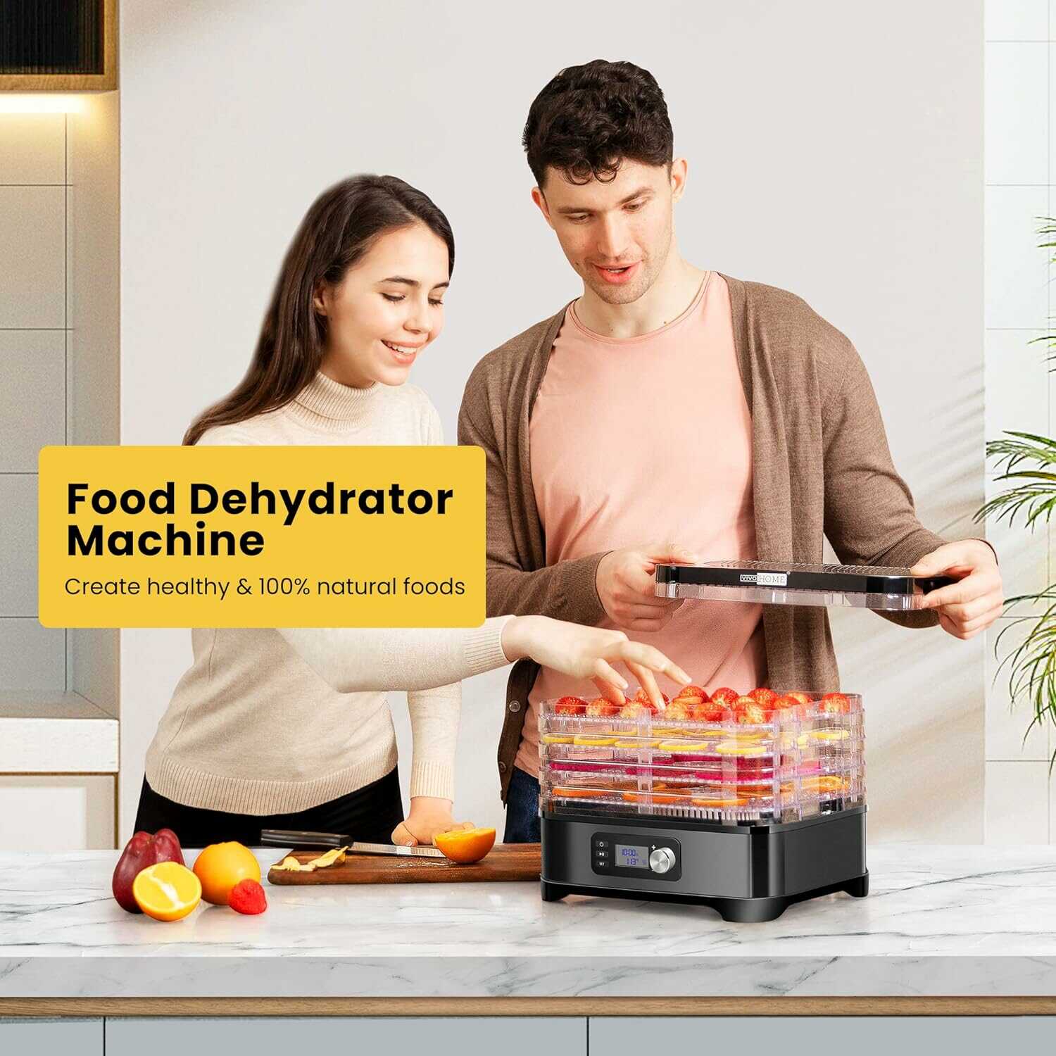 8-Tray Food Dehydrator Machine Stainless Steel Electric Beef Jerky Fruit  Dryer