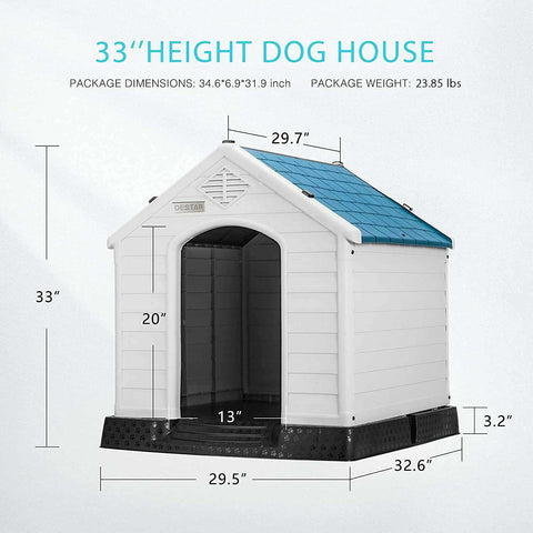 DEStar Durable Waterproof Plastic Pet Dog House