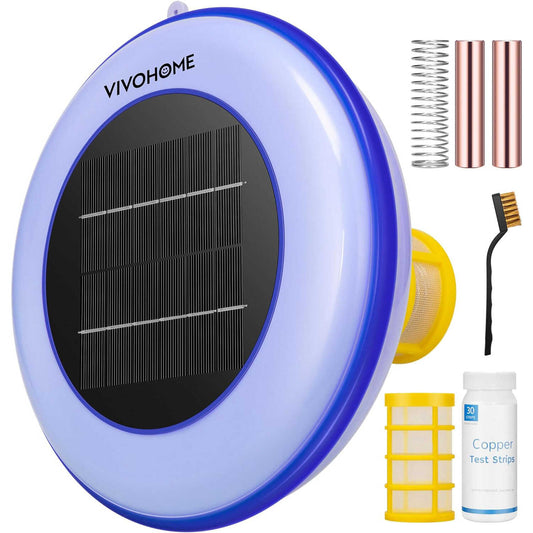 VIVOHOME Solar Pool Ionizer Chlorine-Free Sun Shock & Water Purifier Automatic Pool Cleaner 1500