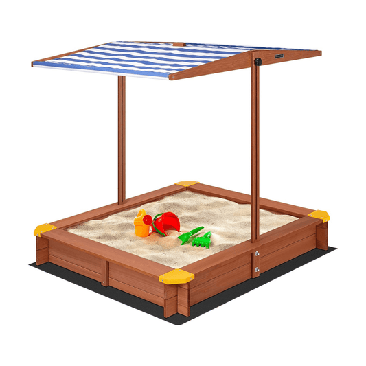 VIVOHOME Covered Wooden Sandbox 46.5 x 46.5 Inch 1000
