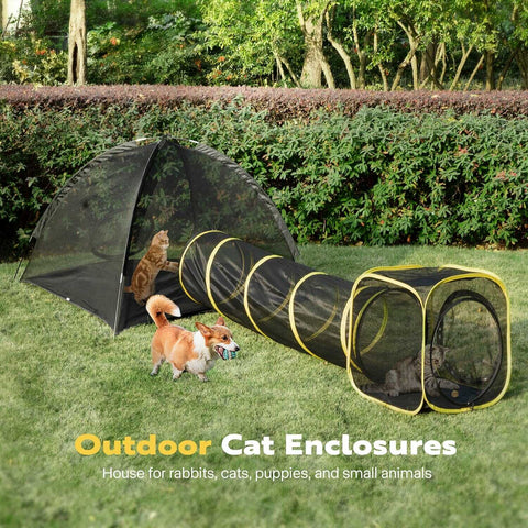 VIVOHOME Outdoor Cat Enclosures 3-in-1 Portable Catio w/Cat Tent