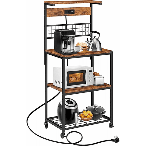 VIVOHOME Bakers Rack with Power Outlet