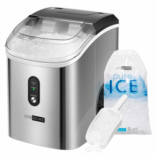 VIVOHOME Countertop Nugget Ice Maker Machine with Hand Scoop 10 Ice Bags 33lbs/Day 1500