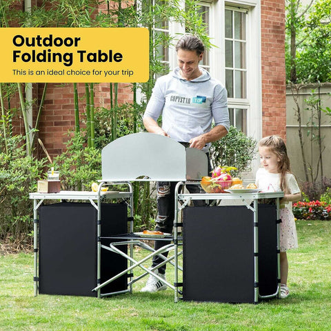 VIVOHOME Folding Camping Kitchen Table