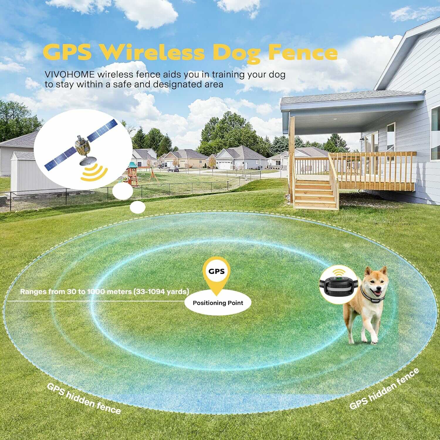 VIVOHOME GPS Wireless Dog Fence