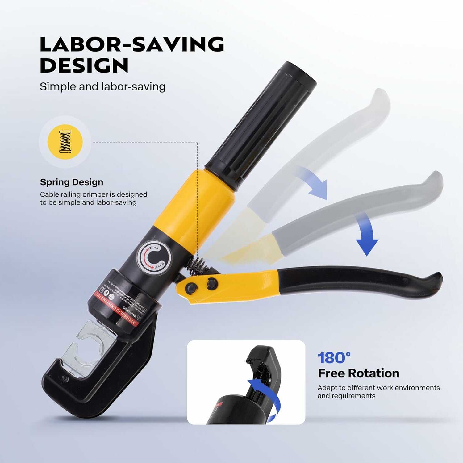 VIVOHOME Hydraulic Crimping Tool and Cable Cutter Hand Operated Terminal Crimper Wire Tool Kit