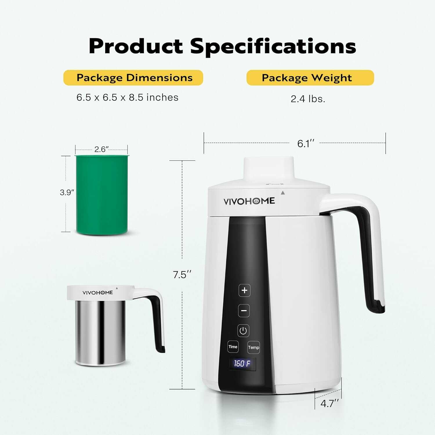VIVOHOME Portable Herbal Butter Maker Machine with LED Screen