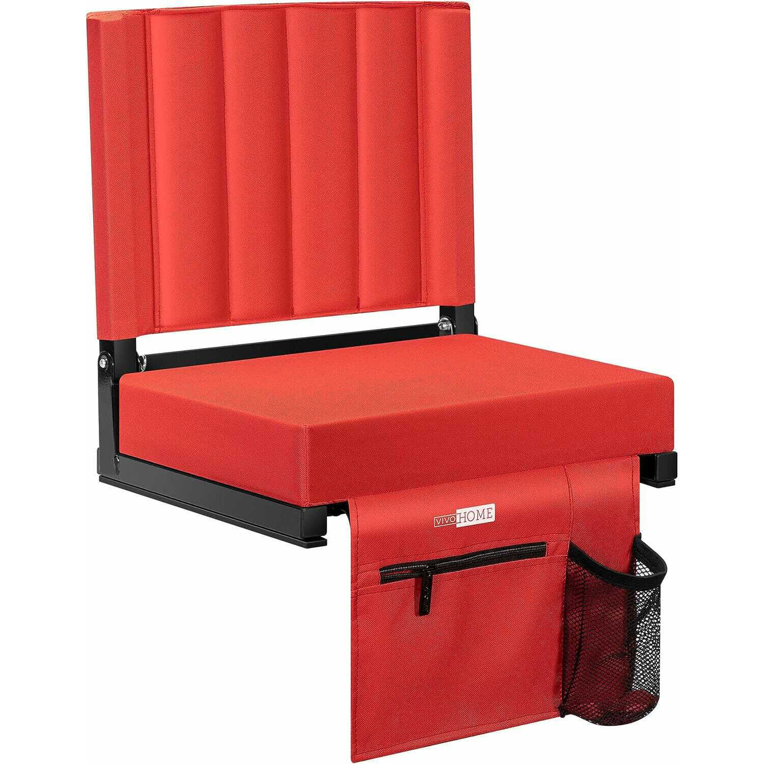VIVOHOME Portable Stadium Seat for Bleachers with Back Support and Shoulder Strap