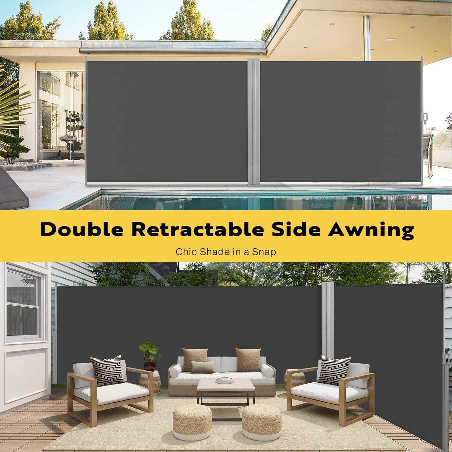 VIVOHOME Retractable Side Awning