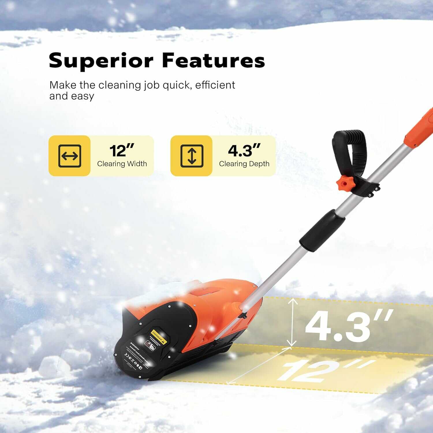VIVOHOME Snow Shovel Cordless Electric