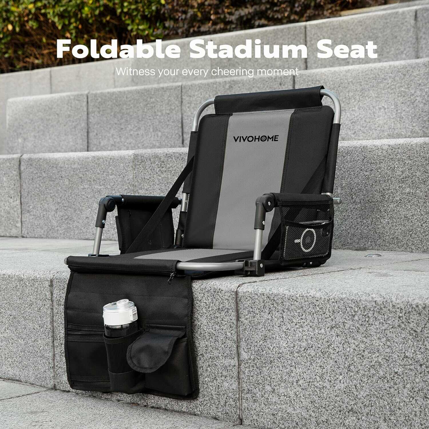 VIVOHOME Stadium Seats with Back Support Cushion for Bleachers 2Packs  "
