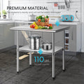 VIVOHOME Stainless Steel Work Table with Backsplash