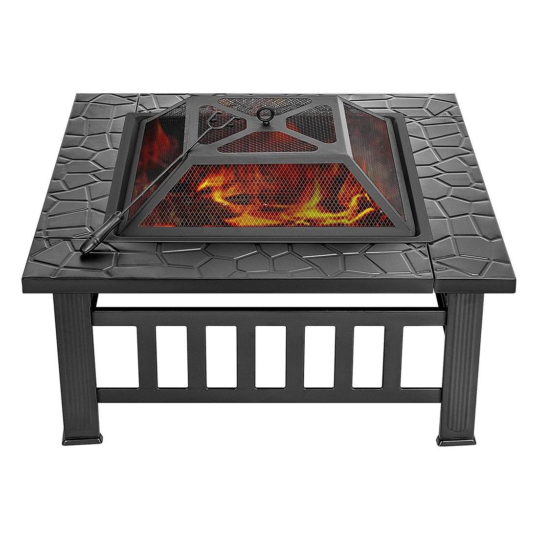 VIVOHOME Metal Cooking Fire Grate for Fire Pit Stove Log Table BBQ Patio Garden
