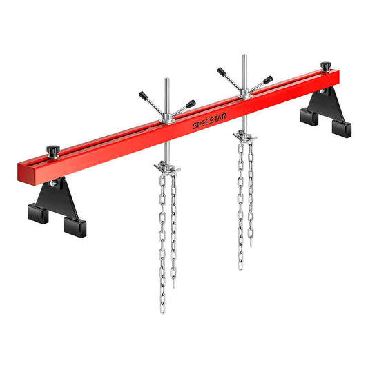 SPECSTAR 1100 Lbs Engine Support Bar Transverse Hoist for Motor Tranny Transmission with 2 Points Lift Holder and Dual Hooks 1100