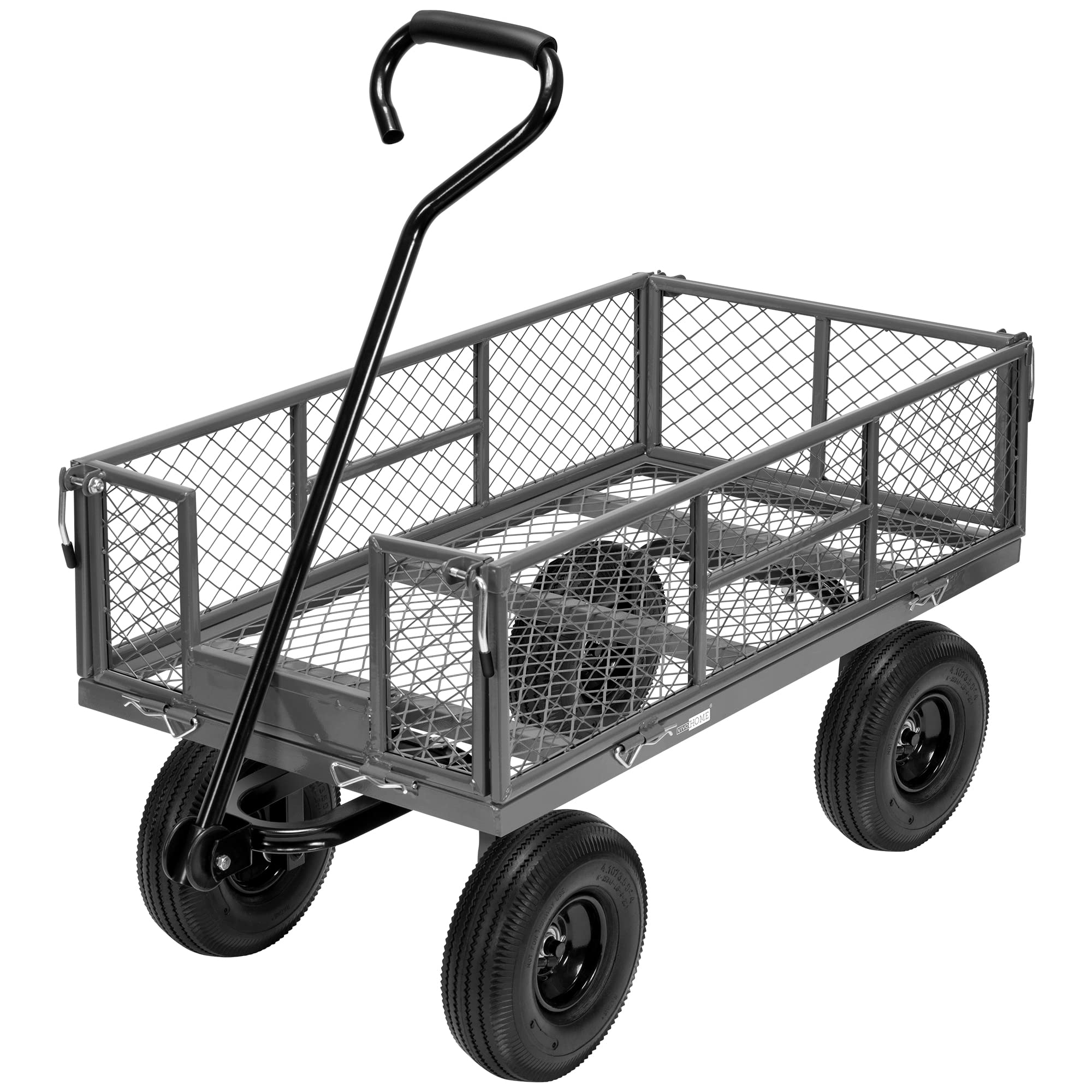 Folding Shopping Cart with Wheels, Collapsible Cart with Basket, 2-Layer  Utility Carts, Outdoor Wagon for Groceries, Hand Truck (Folding Cart +  Crate)
