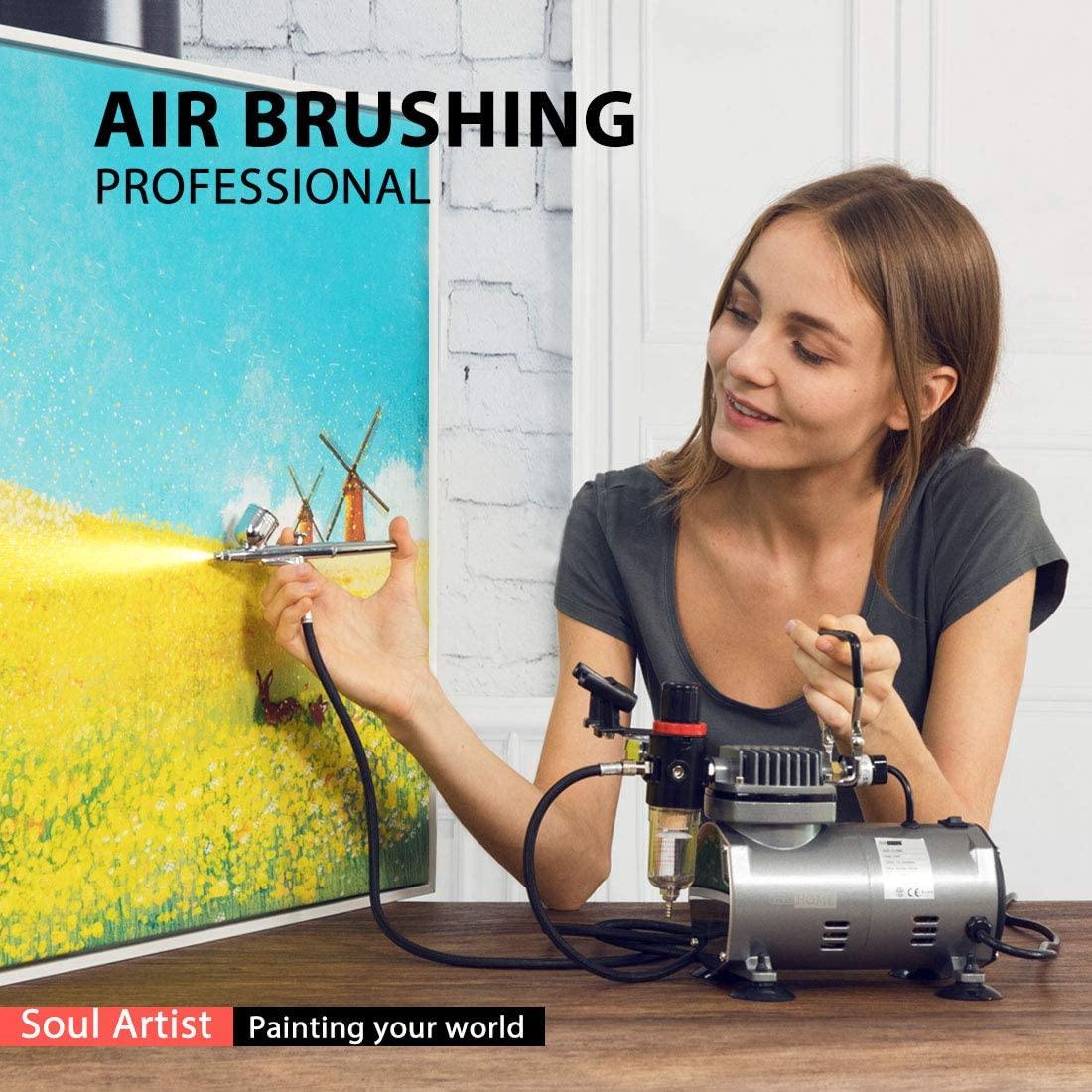 VIVOHOME Airbrush Kit Machine Airbrushing Compressor Set Sprayer Paint Model