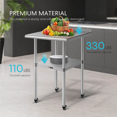 VIVOHOME Stainless Steel Work Table