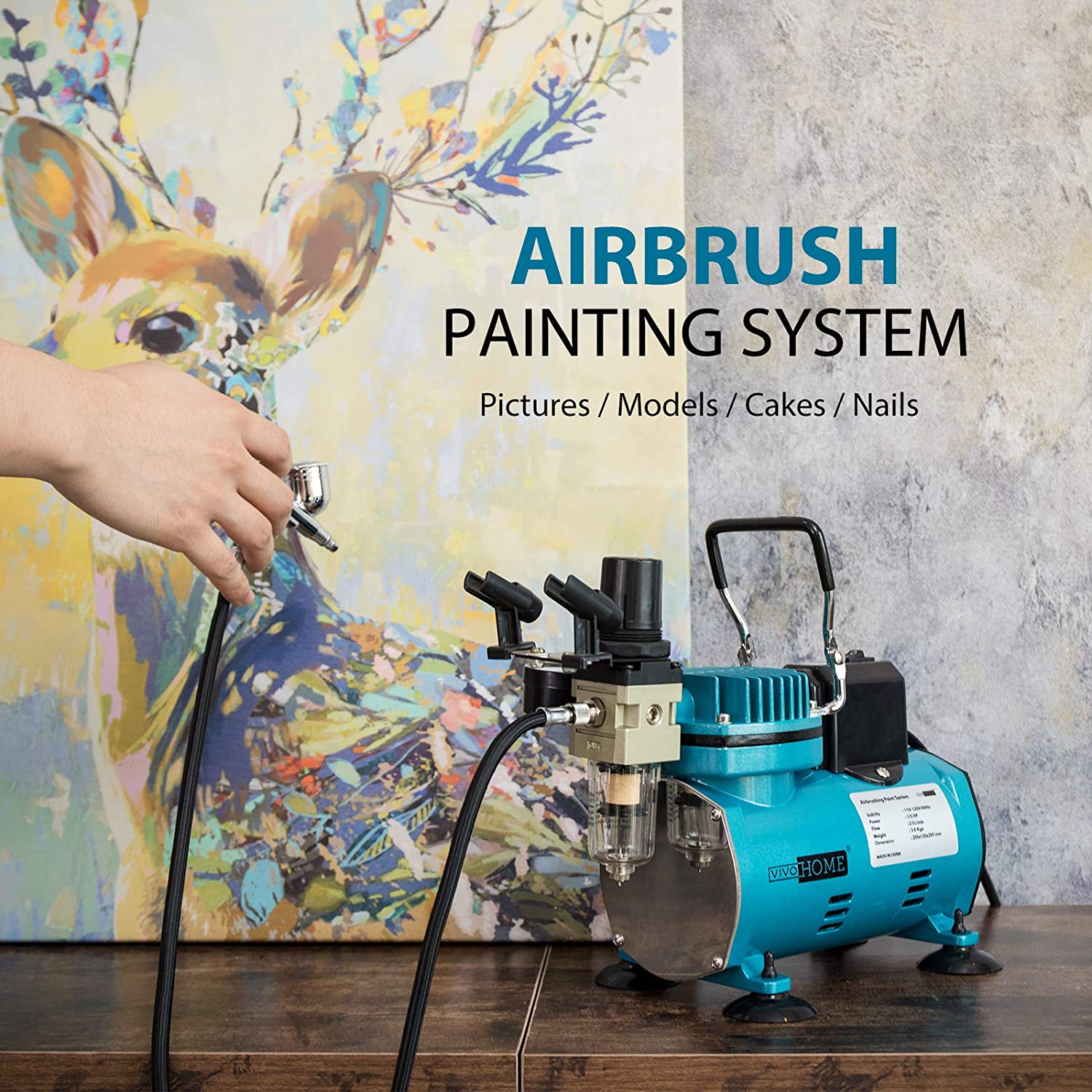 Airbrush Machine Kit Set Bule