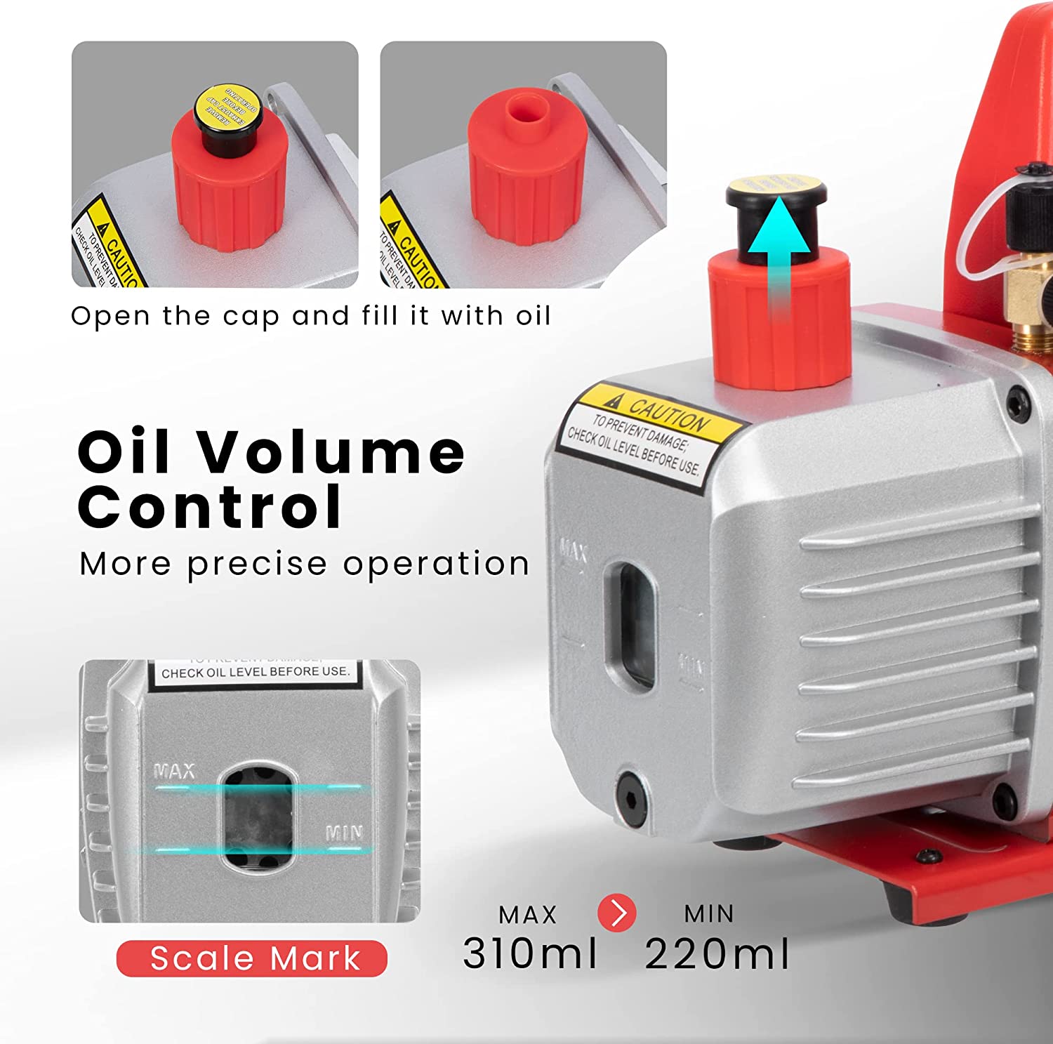 VIVOHOME Air Vacuum Pump AC Manifold Gauge Kit 1/4 HP 3.5CFM Single Stage Rotary Vane and R134a