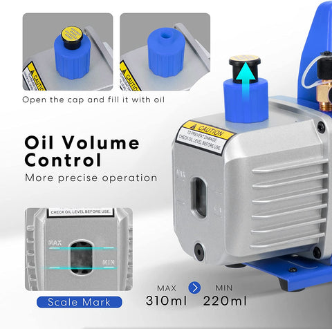 VIVOHOME Air Vacuum Pump Rotary Vane with Oil Bottle ETL Listed