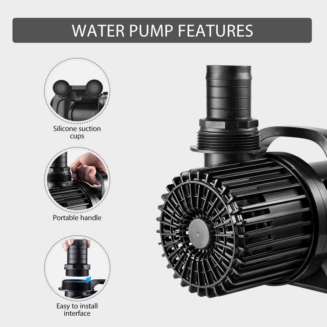 VIVOHOME Electric Submersible Water Pump for Waterfall Fountains Fish Tank and Aquarium 9000 GPH-620W