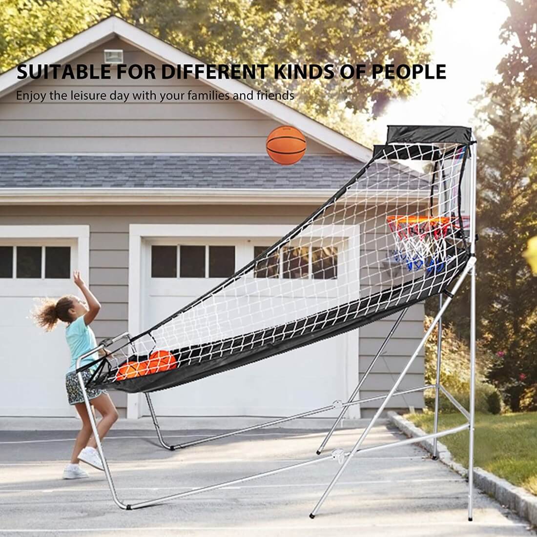 Outdoor Basketball Arcade Game Double Electronic Hoops Shot 2 Player Games