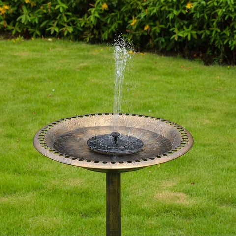VIVOHOME Polyresin Lightweight Antique Outdoor Garden Bird Bath Fountain with Flower Planter Base Copper