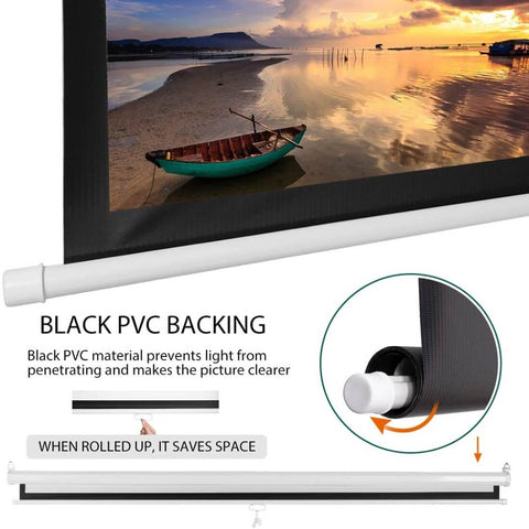 VIVOHOME 80 Inch Manual Pull Down Projector Screen, 16:9 HD Retractable Widescreen Matte for Movie Home Theater Cinema Office Video Game