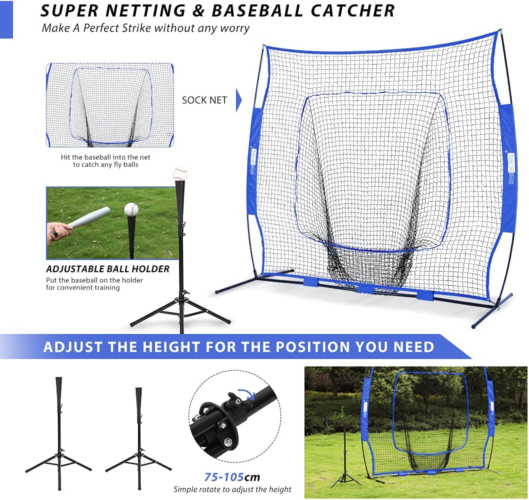 VIVOHOME 7 x 7 Feet Baseball Backstop Softball Practice Net